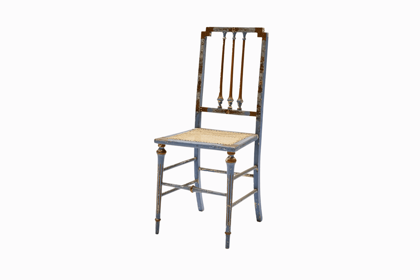 Vintage Chinoiserie Chair - Mid Blue
