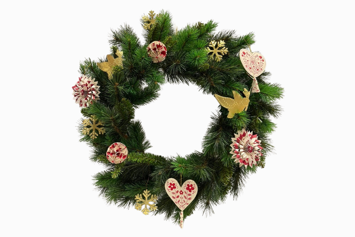 A Pair of Gold Snowflake Decorations