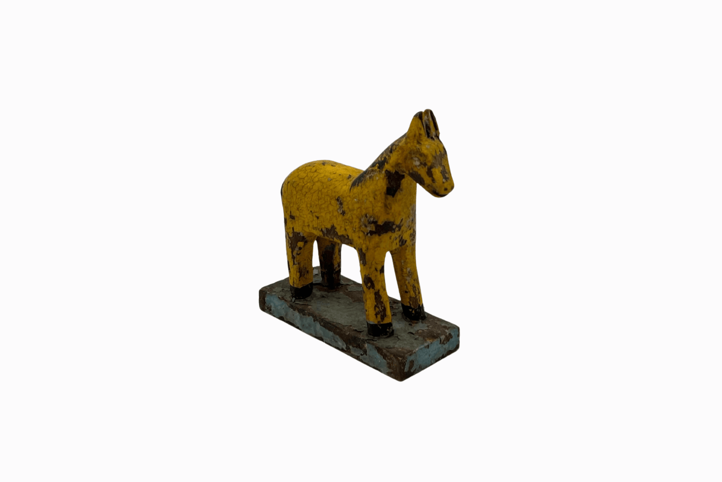 Yellow painted small wooden horse 3