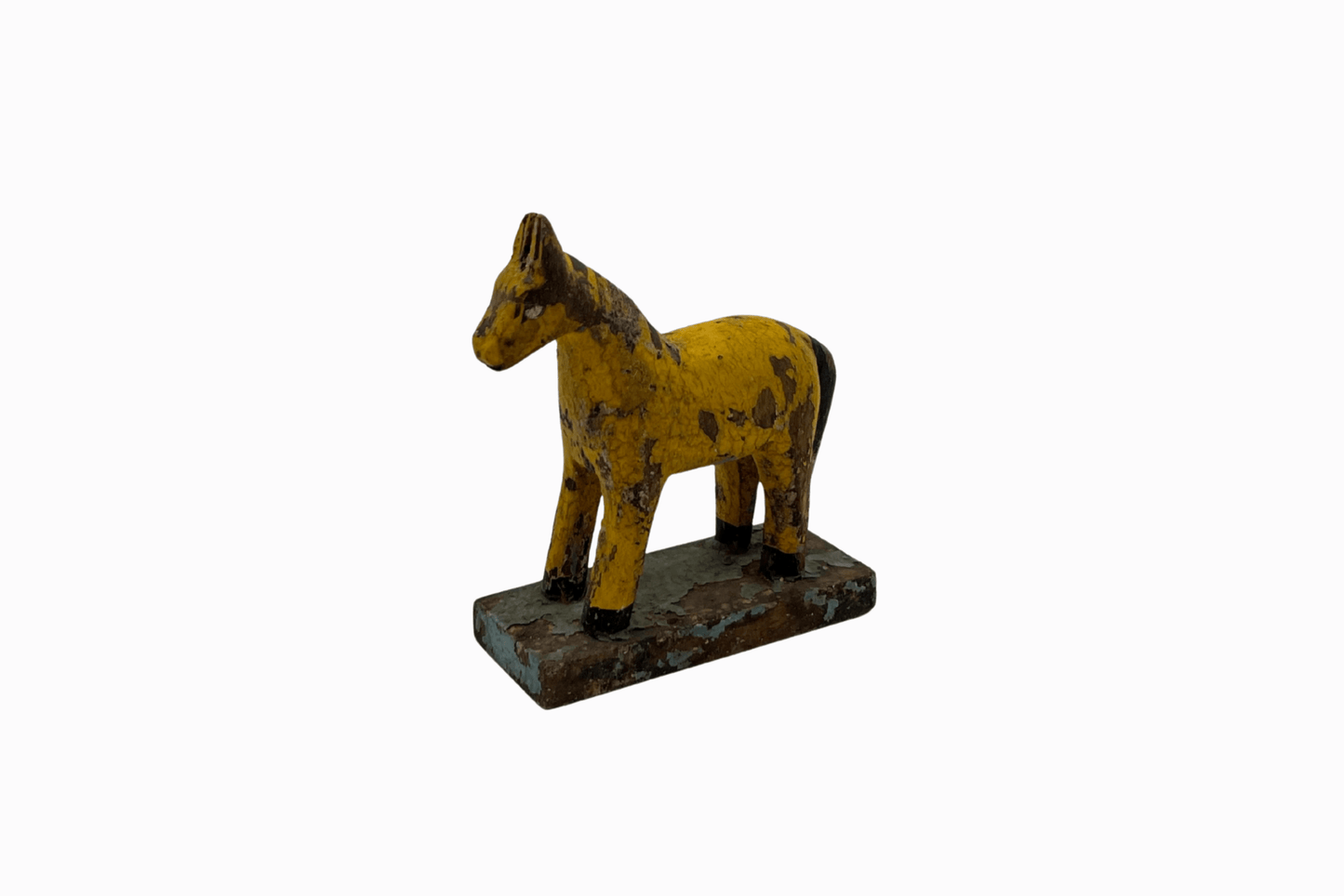 Yellow painted small wooden horse 3