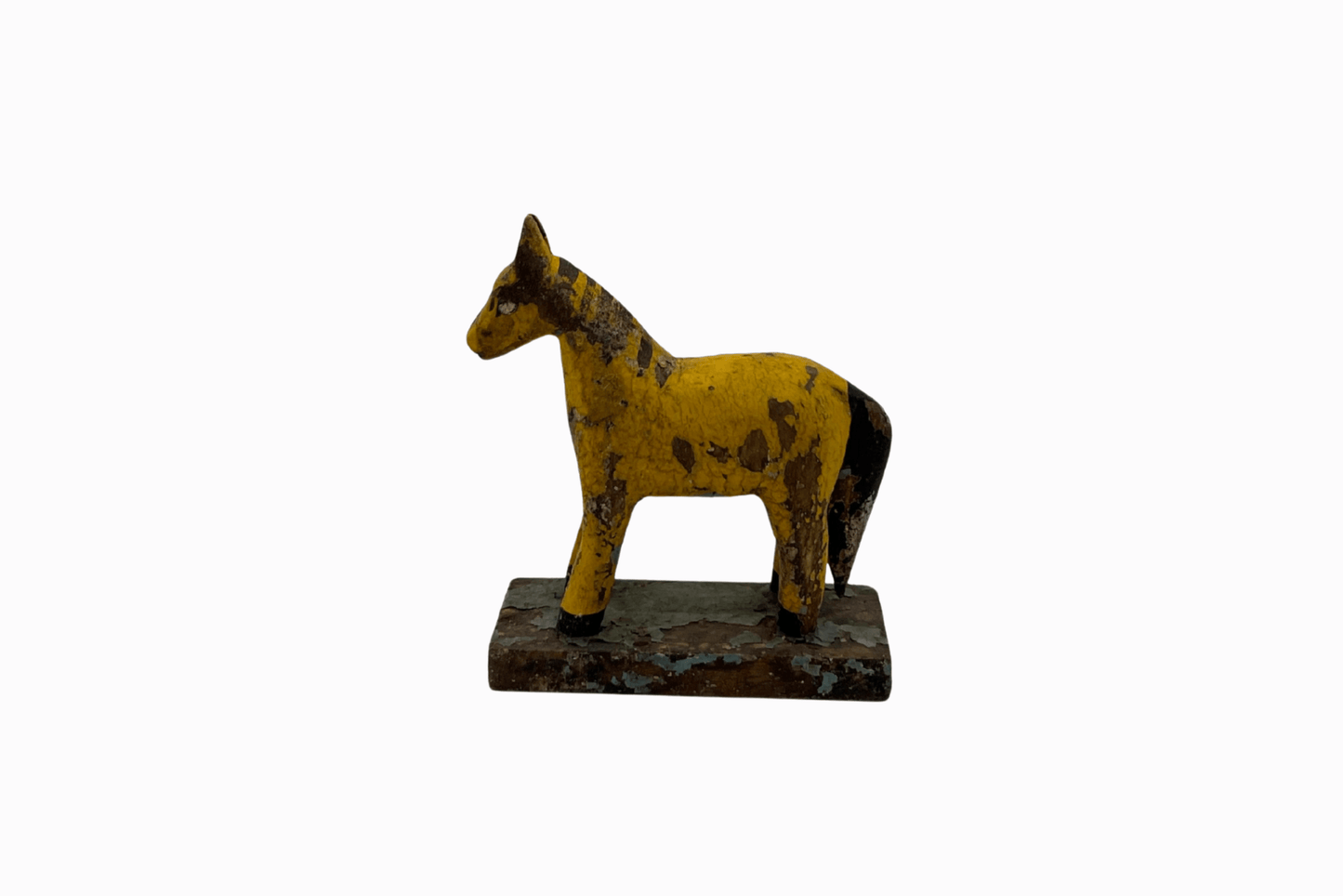 Yellow painted small wooden horse 3