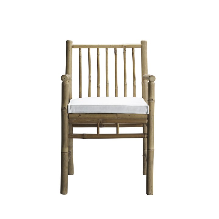 Chaise de salle à manger à bras droits en bambou