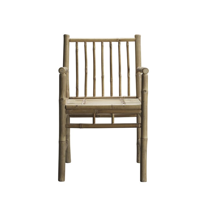 Chaise de salle à manger à bras droits en bambou