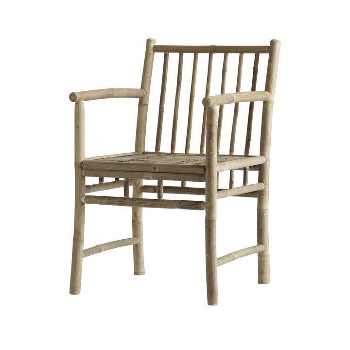 Chaise de salle à manger à bras droits en bambou