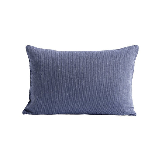 Coussin en Lin Pin - Indigo