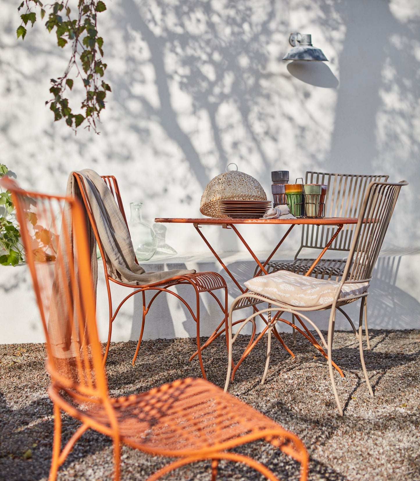 Amalfi Metal Dining Table - Latte