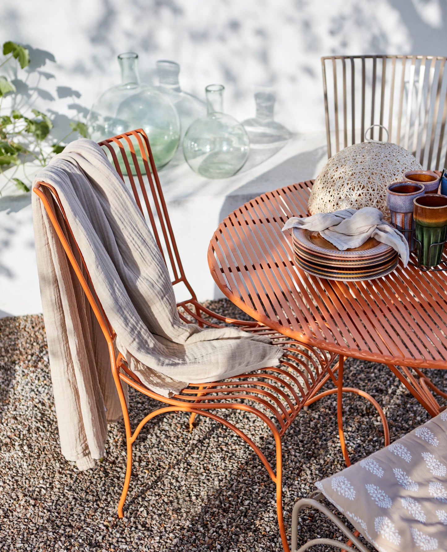 Amalfi Metal Dining Table - Latte
