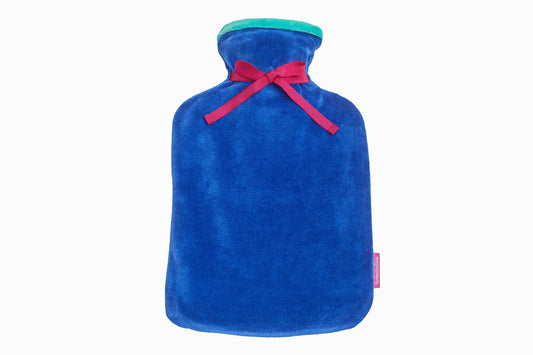 Velvet Hot Water Bottle-Blue