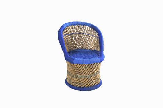 CHILDRENS BAMBOO/CANE CHAIR (BLUE)
