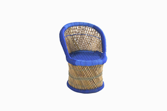SILLA INFANTIL BAMBÚ/BASTÓN (AZUL)