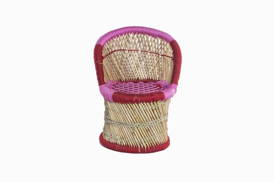 SILLA INFANTIL BAMBÚ/BASTÓN (ROSA)