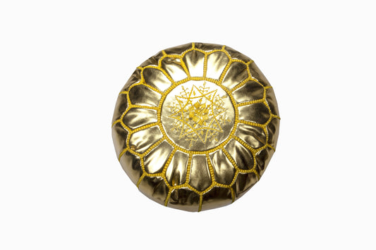 POUF ENFANT ASPECT CUIR OR