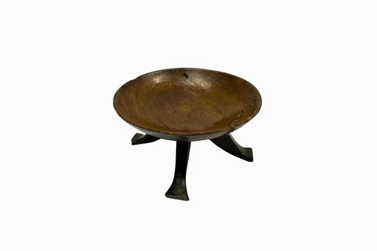 Footed Hardwood fruit bowl.