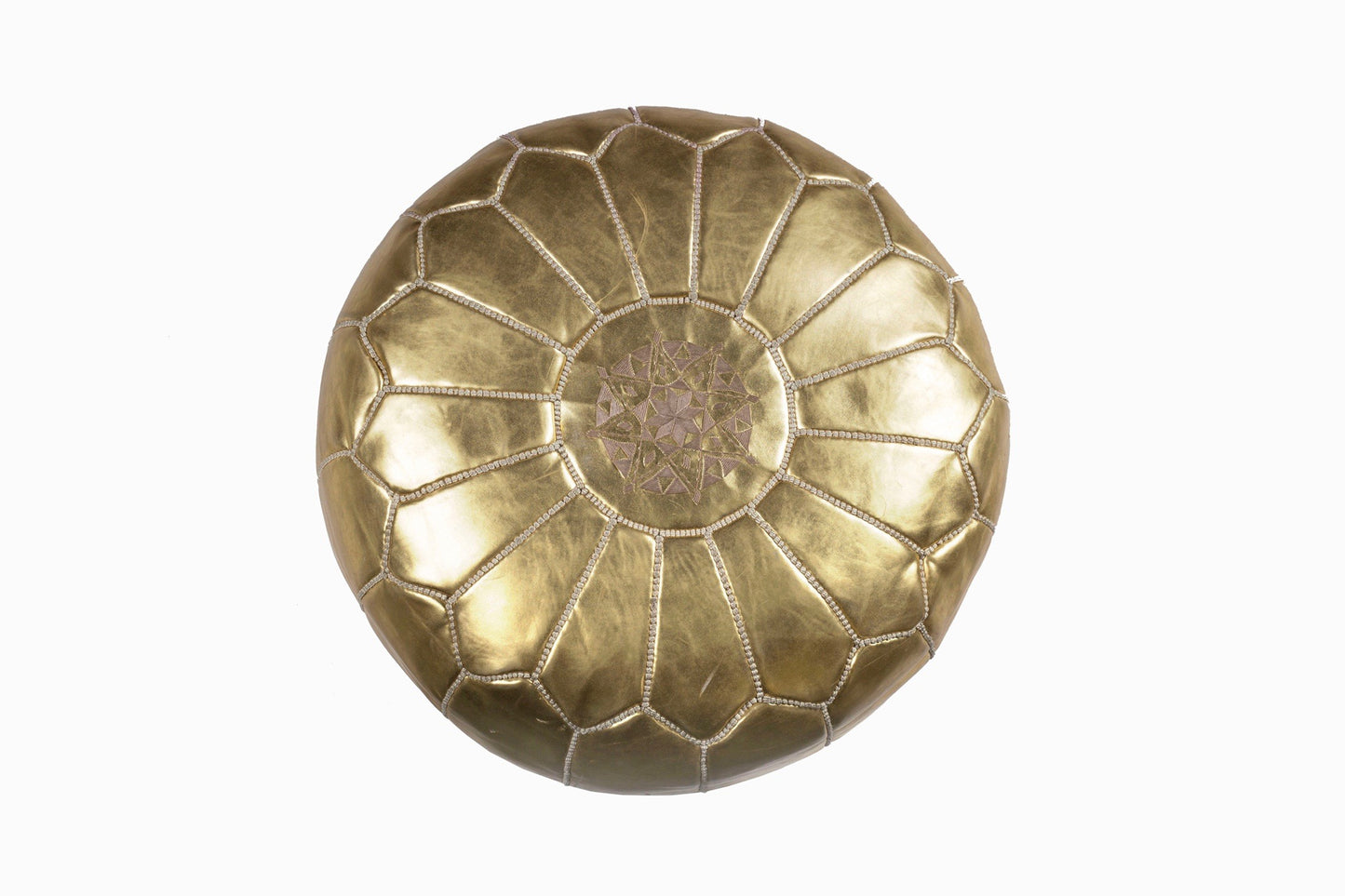 POUF EN SIMILI CUIR OR