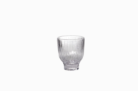 GROOVED GLASS 300ML TUMBLER CLEAR (SINGLE)