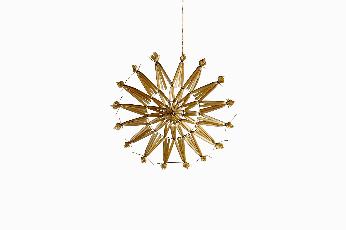 Adornos alemanes de estrellas de paja 12CM (paquete de 6)