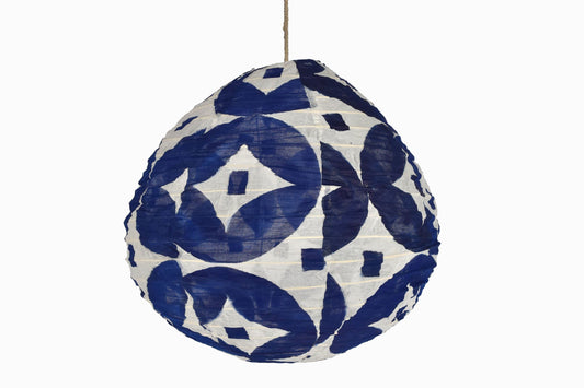 Lanterne en tissu bleu marine et blanc