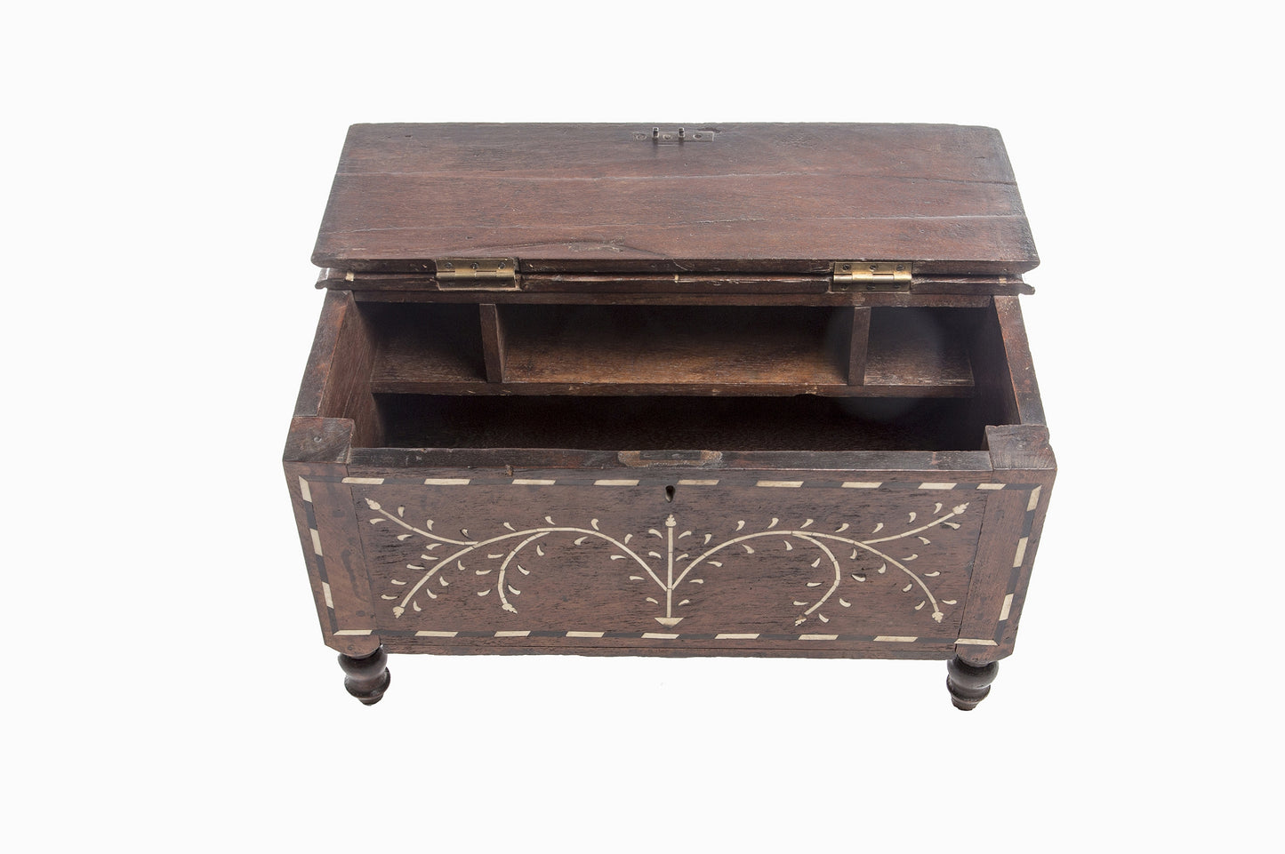 Small wooden chest with inlaid bone work