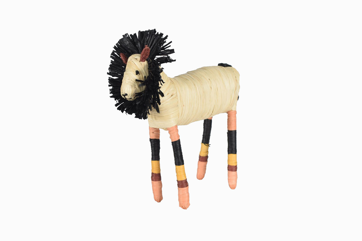 Ornement de lion en paille africaine
