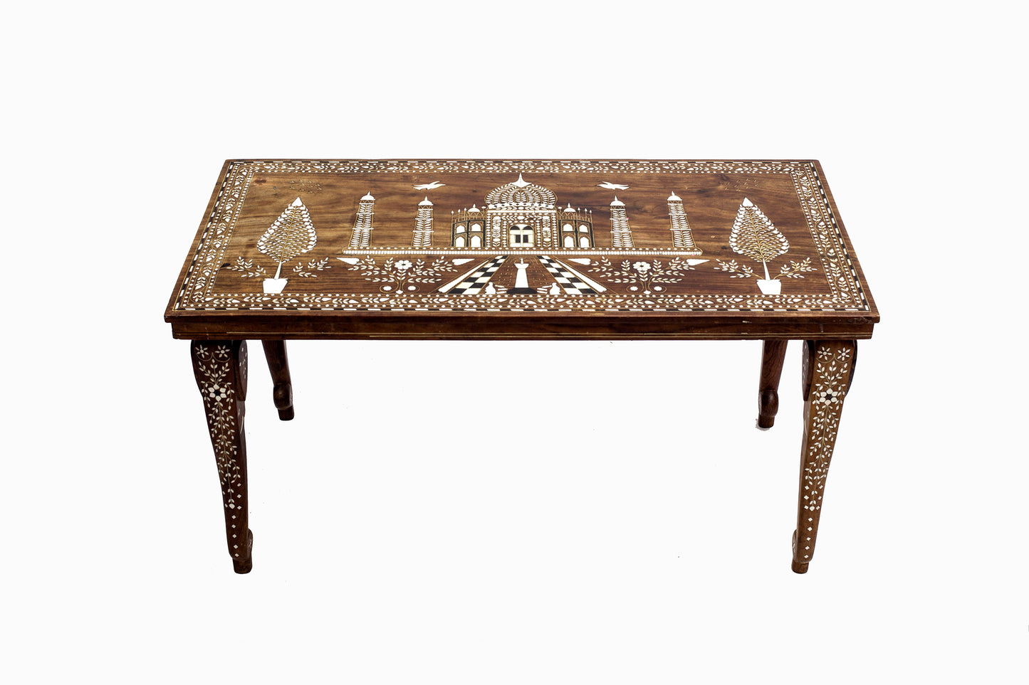 TABLE TAJ MAHAL VINTAGE EN OS INCRUSTÉ