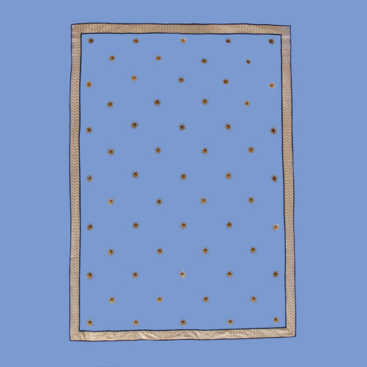 Pergola Murale 3,5m - Étoile Dorée - Bleu Céleste