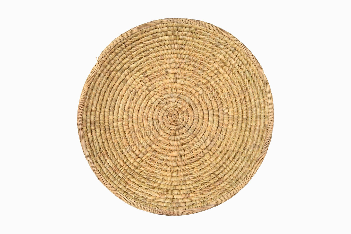 Panier en paille marocaine finement tressée