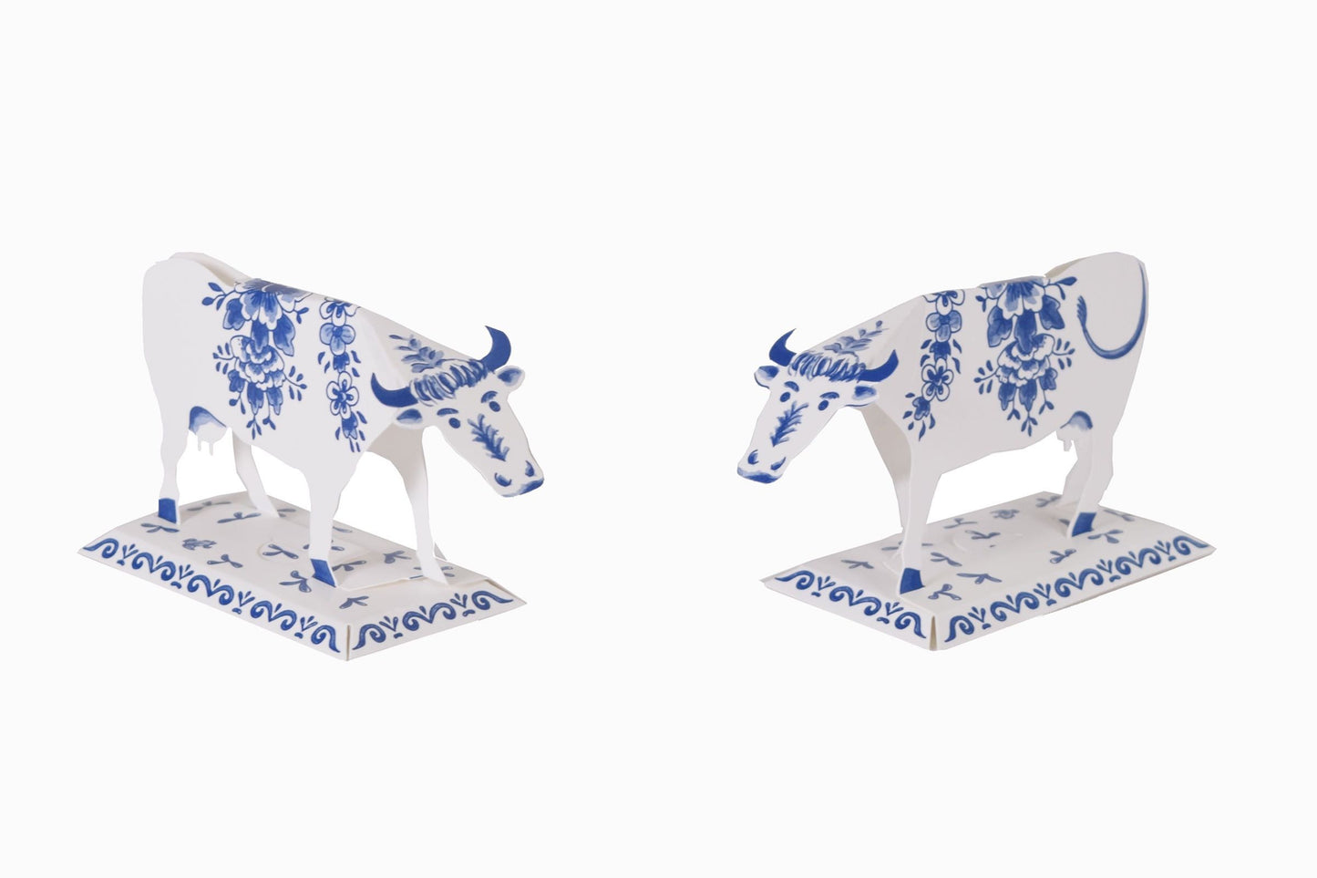 Vacas de papel azul de Delft