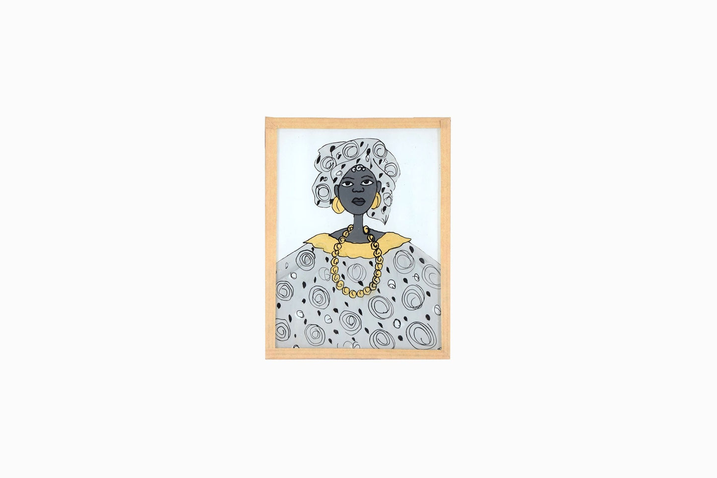 Tableau sur verre sénégalais Réf SGP18