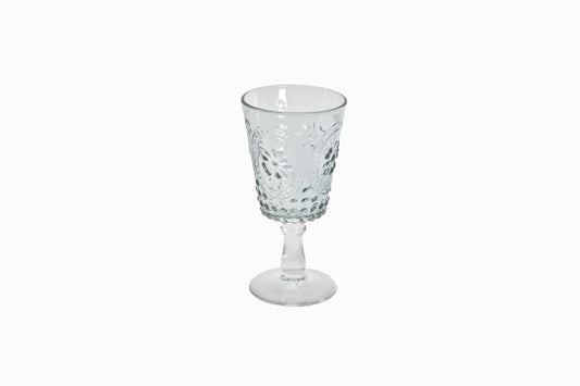 DECORATIVE PASTEL GREY WINE GLASSES  (BOX OF 6 )