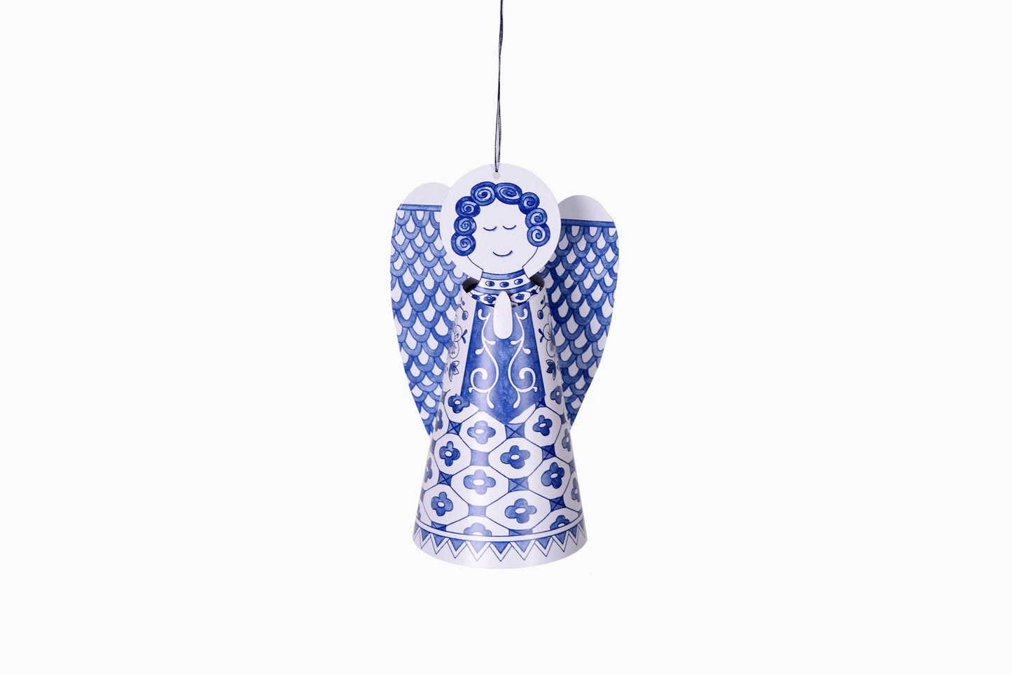 Ángel de papel azul de Delft