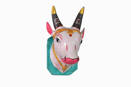 VACA SANTA DE MADERA PINTADA A MANO (PARED, MEDIANA)