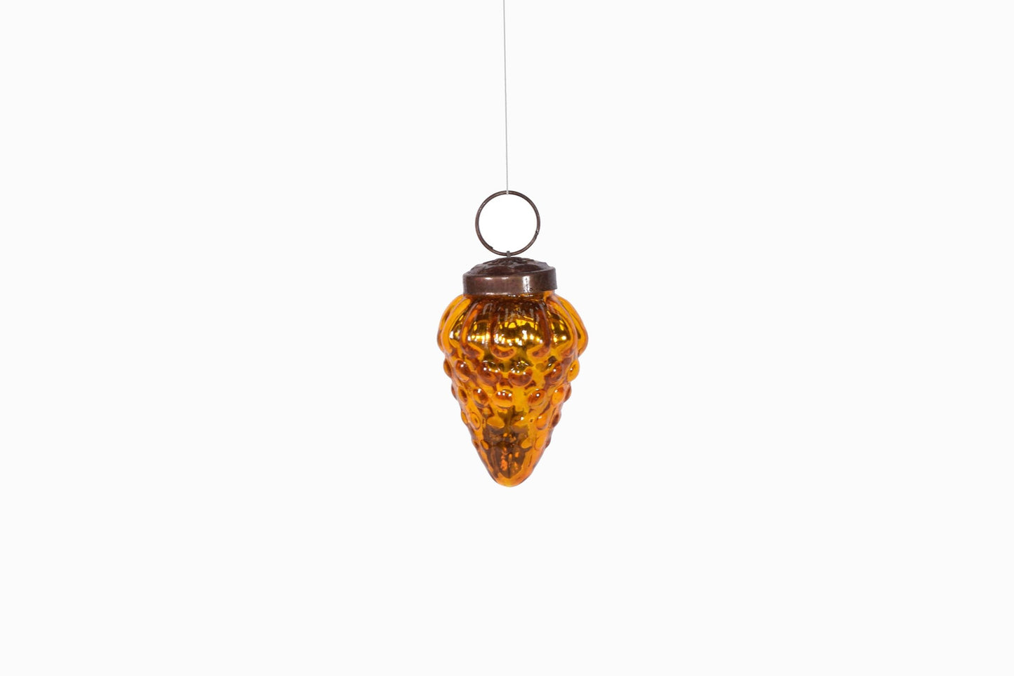 Fircones en verre moyen orange