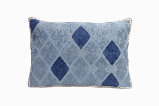 COUSSIN MOTIF DIAMANTS BLEU