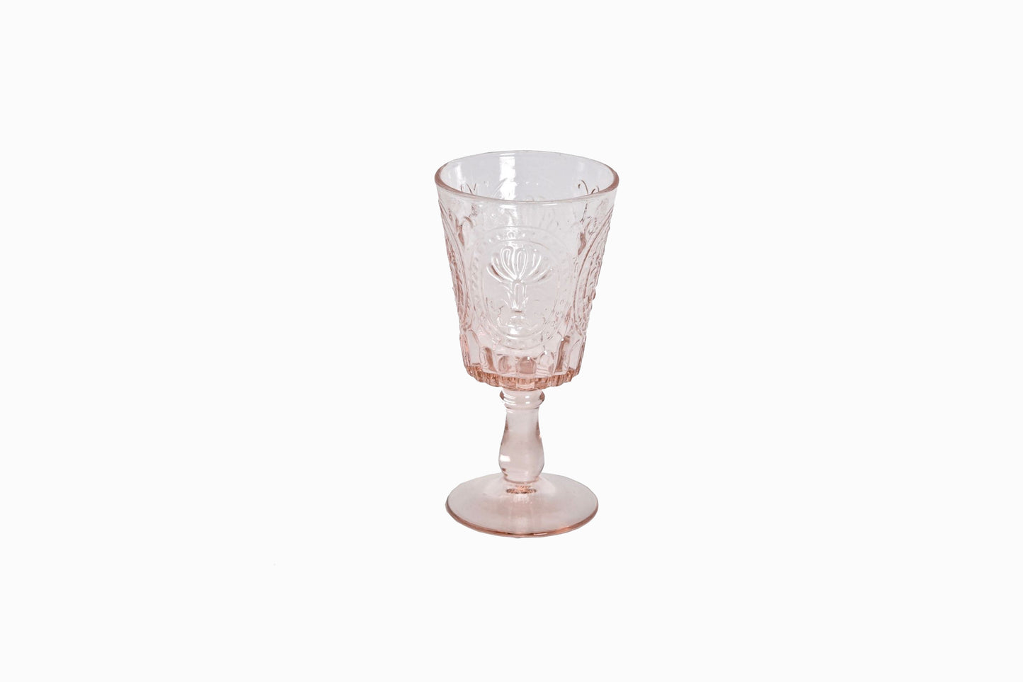 COPAS DE VINO DECORATIVAS PASTEL ROSA (CAJA DE 6 )