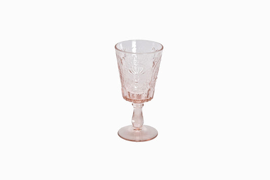 VERRES À VIN DÉCORATIFS PASTEL ROSE (BOÎTE DE 6 )