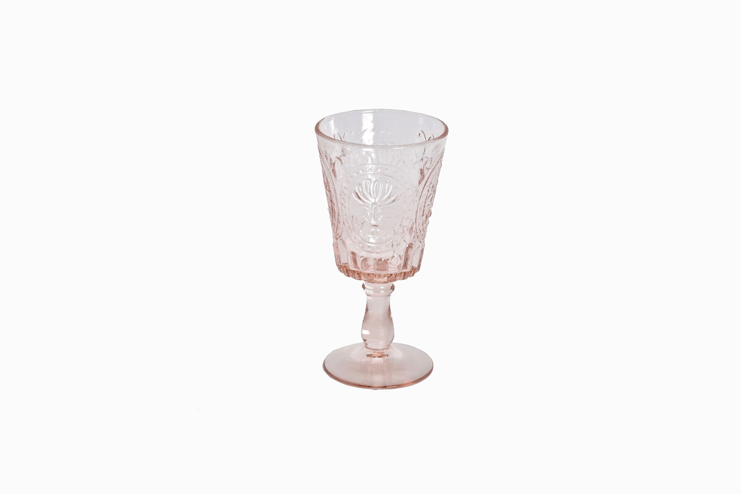 DECORATIVE PASTEL WINE GLASSES ROSE (BOX OF 6 )