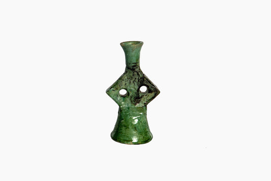 SMALL ABSTRACT ZAGORA CANDLESTICK ROUND HOLES