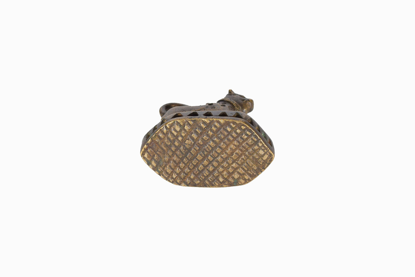 Depurador de pies indio de latón vintage con mango de leopardo