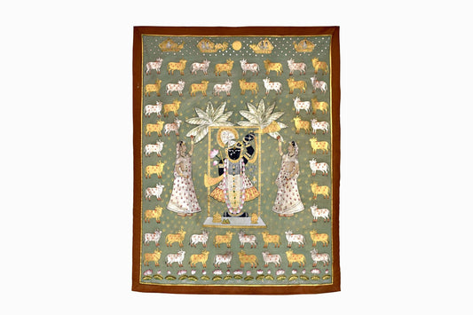 Pichwai indio pintado a mano WH81