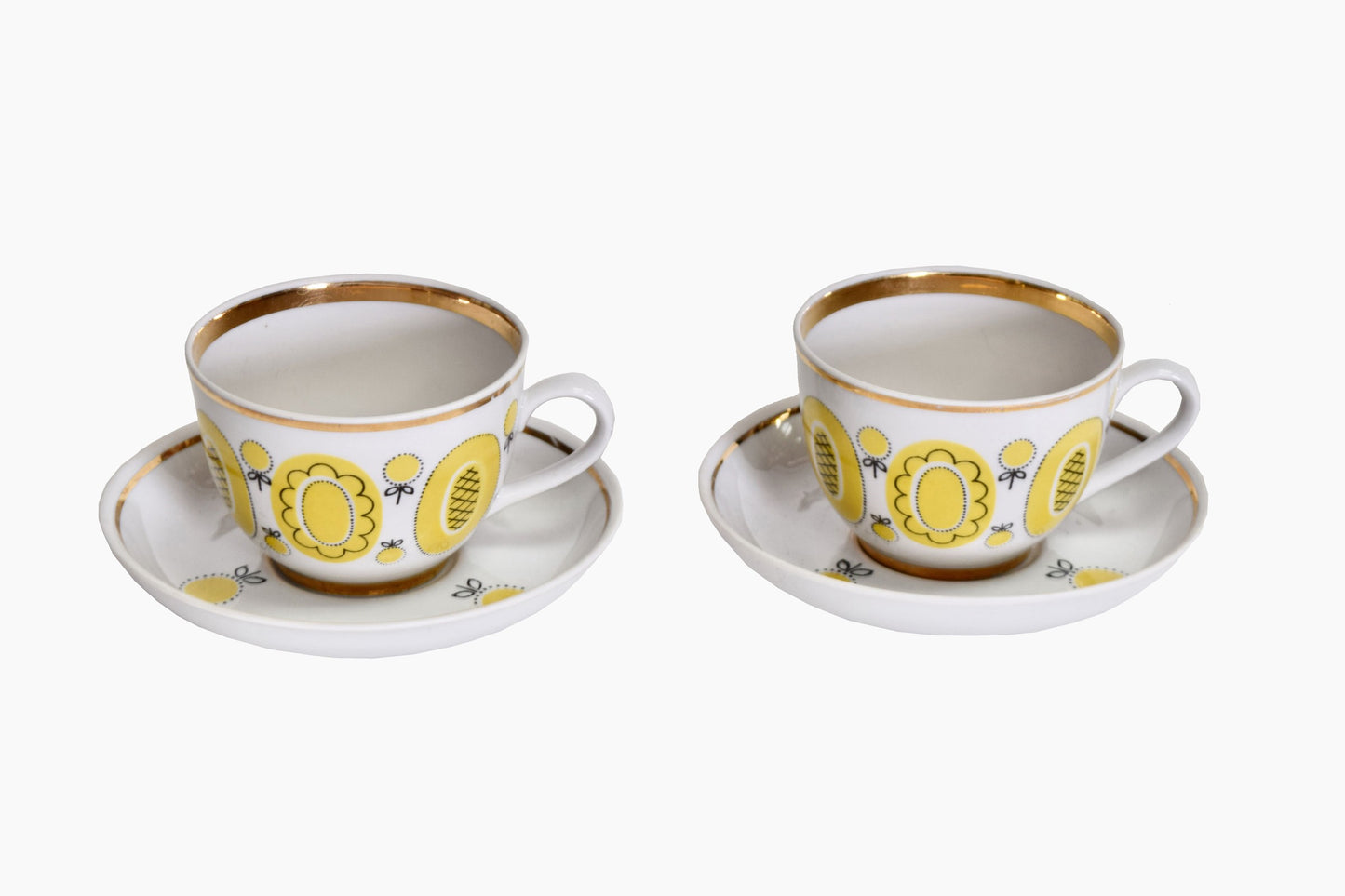 Paire de tasses et soucoupes ouzbèkes de l'époque soviétique