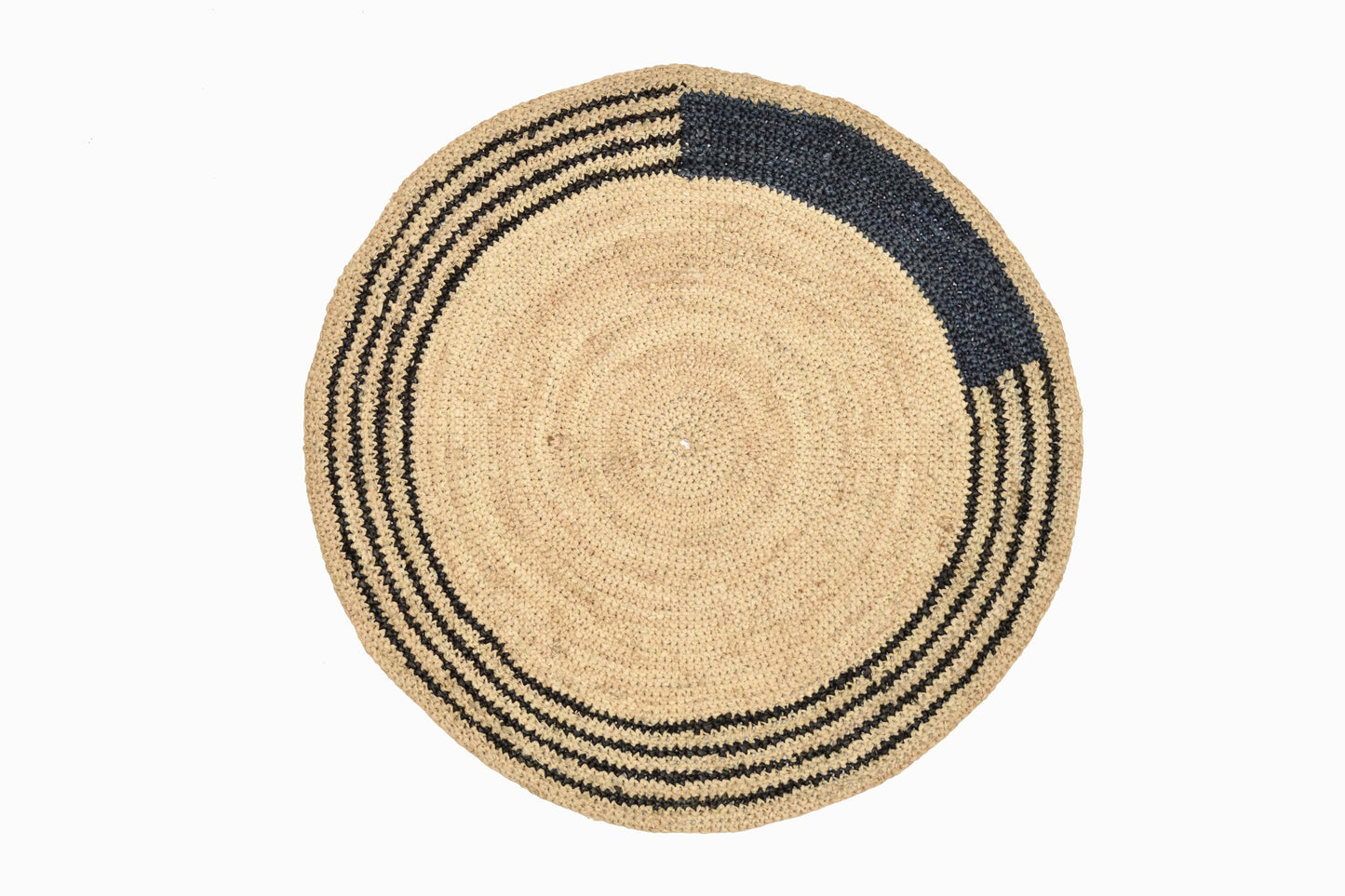 MANTEL CIRCULAR DE PAJA NEGRO ÍNDIGO (JUEGO DE 4)