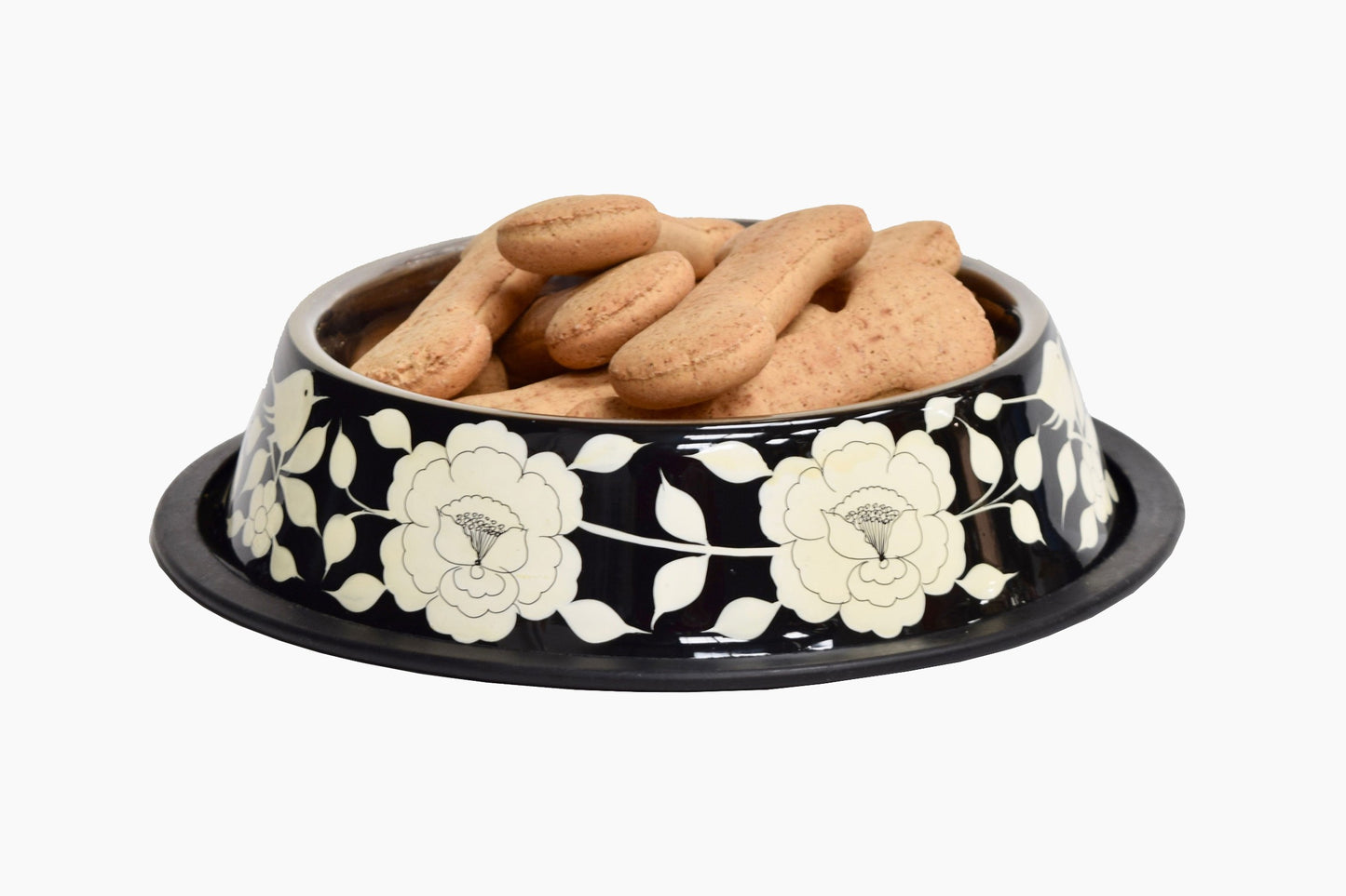 Gamelle pour chien en inox fleurie