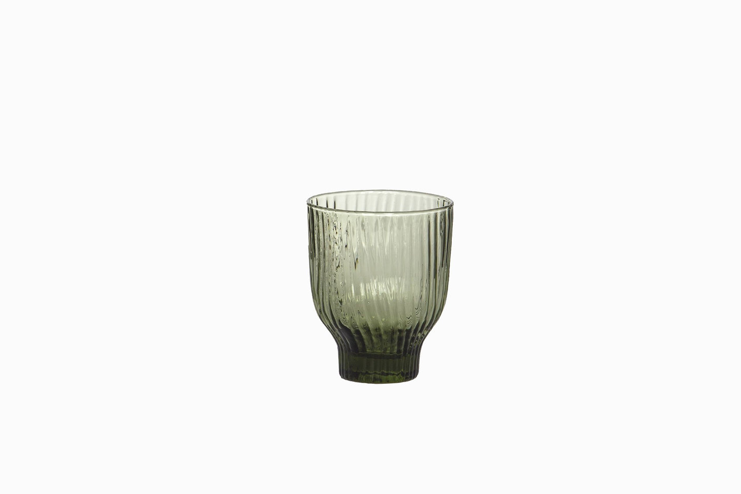 Grooved Glass 300ml Tumbler - Green (Set of 6)