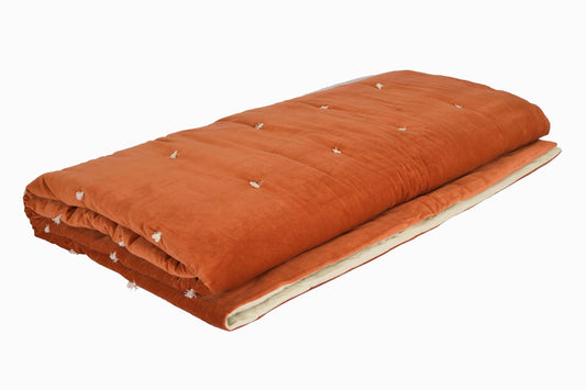 Couvre-lit BS13 Velours matelassé orange