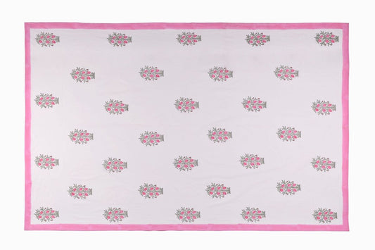 Mantel de algodón TC5 con estampado de bloques de granados