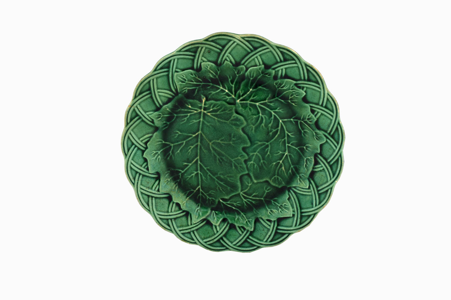 Platos victorianos de hojas verdes Grupo 1