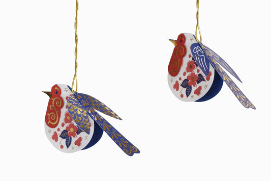 Rouges-gorges en papier Imari