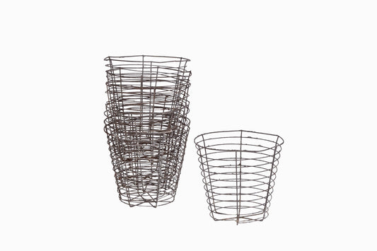 Set of eight strawberry wire baskets