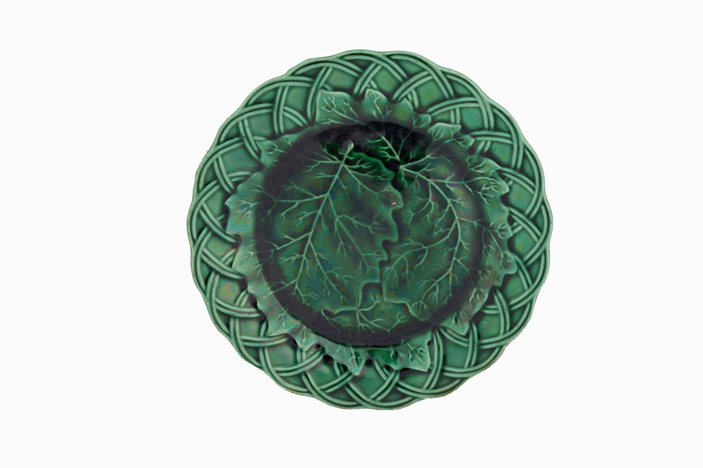 Platos victorianos de hojas verdes Grupo 1
