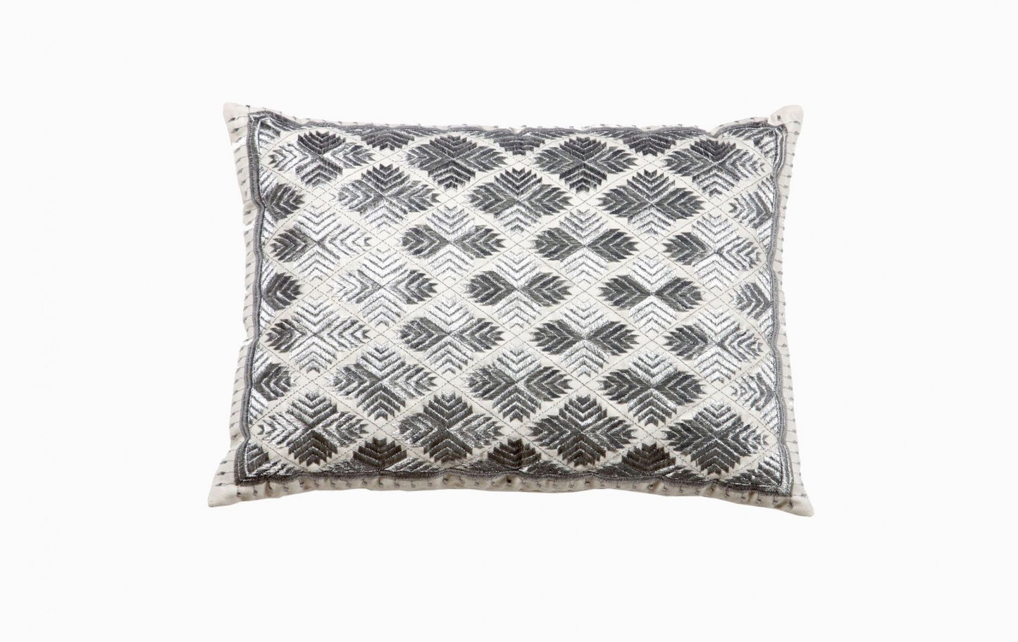 COJÍN MARROQUÍ DIAMANTES PLATA